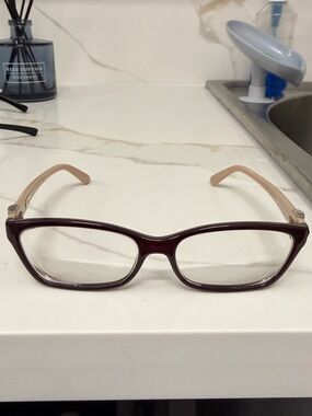 Salvatore Ferragamo prescription Brown Front with Beige Temples Women's Glasses